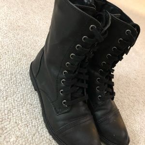 Black combat boots